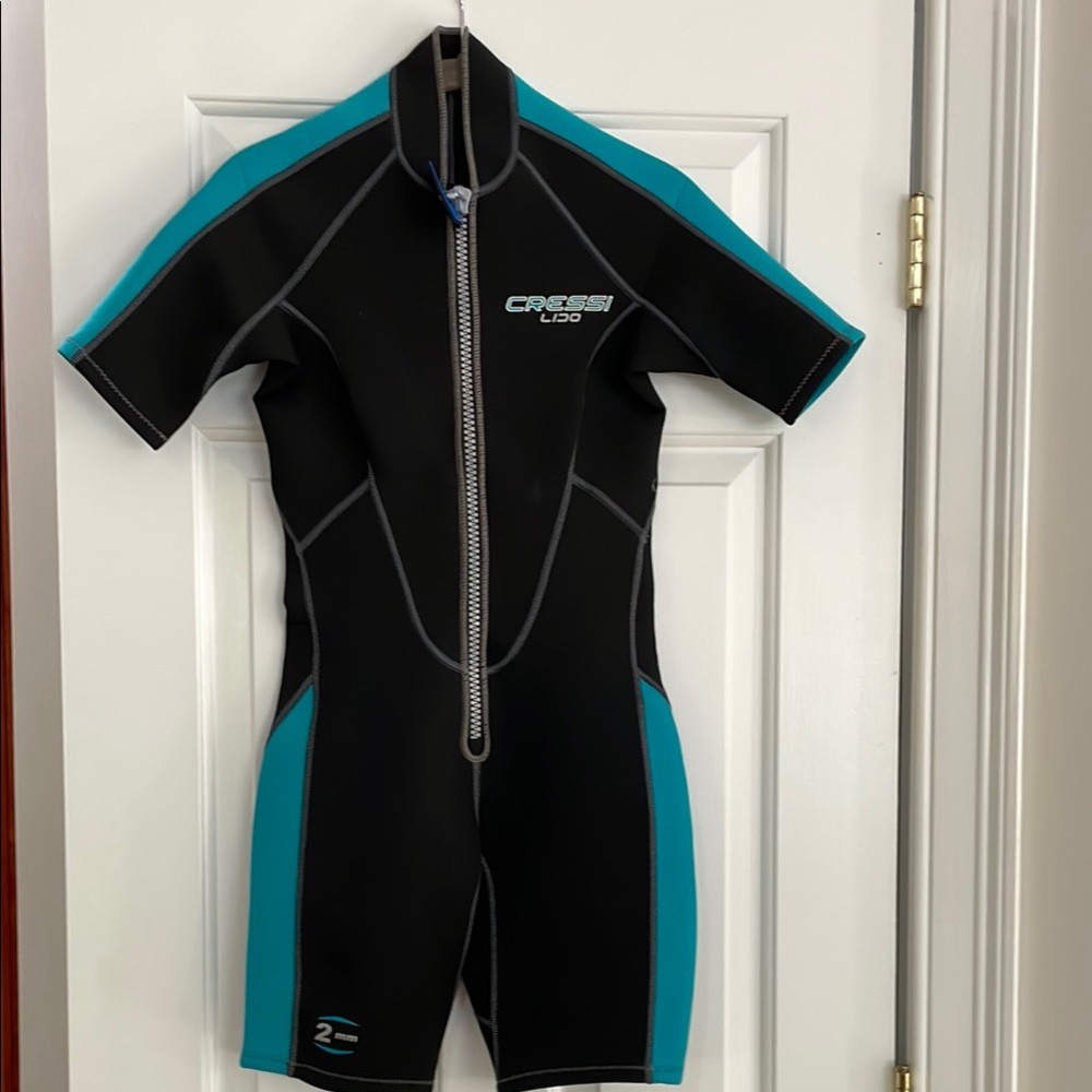 Cressi Black and Teal Shorty Wetsuit
